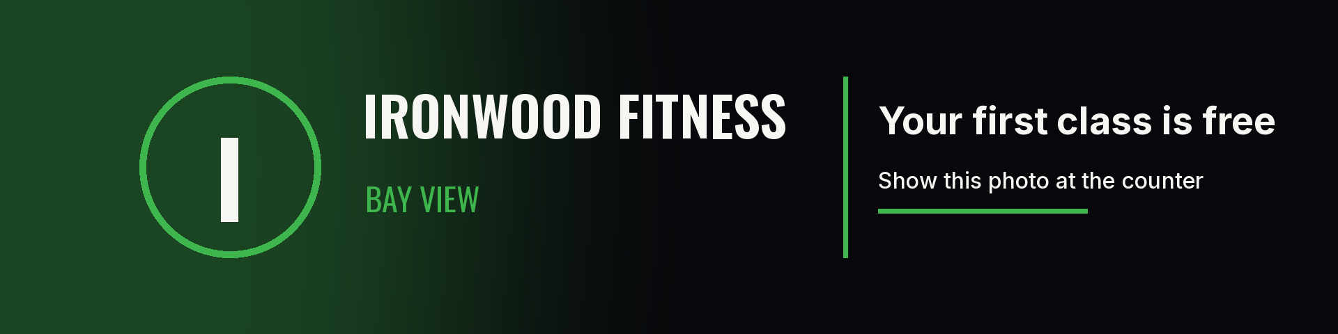 Sample sponsor header band: Ironwood Barbers
