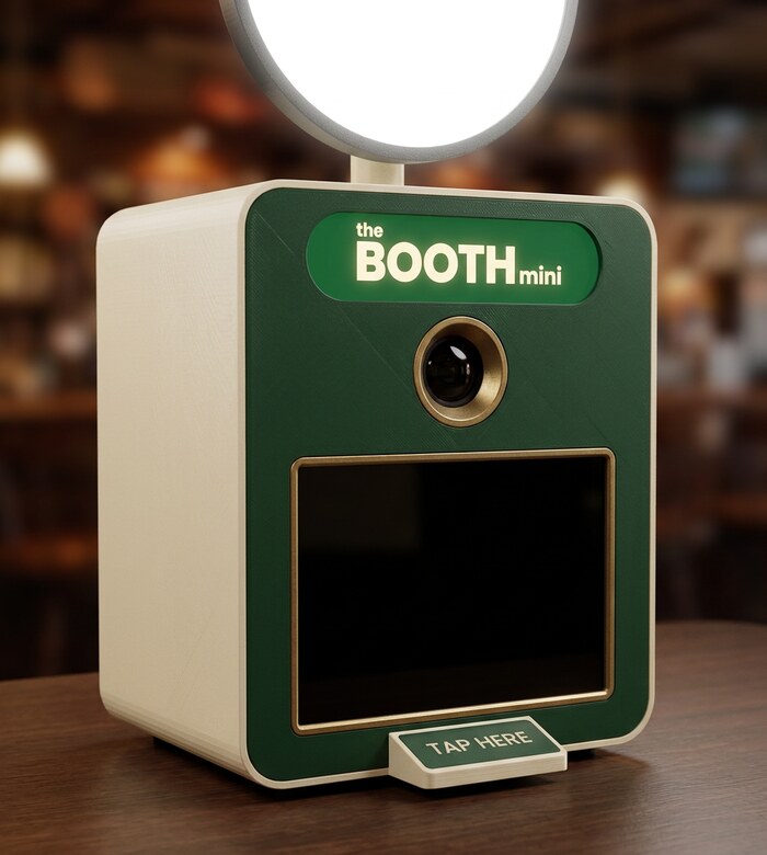 Booth Mini in cream and forest green